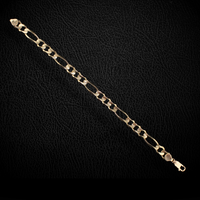 Pulsera de eslabones Figaro de oro de 10K real