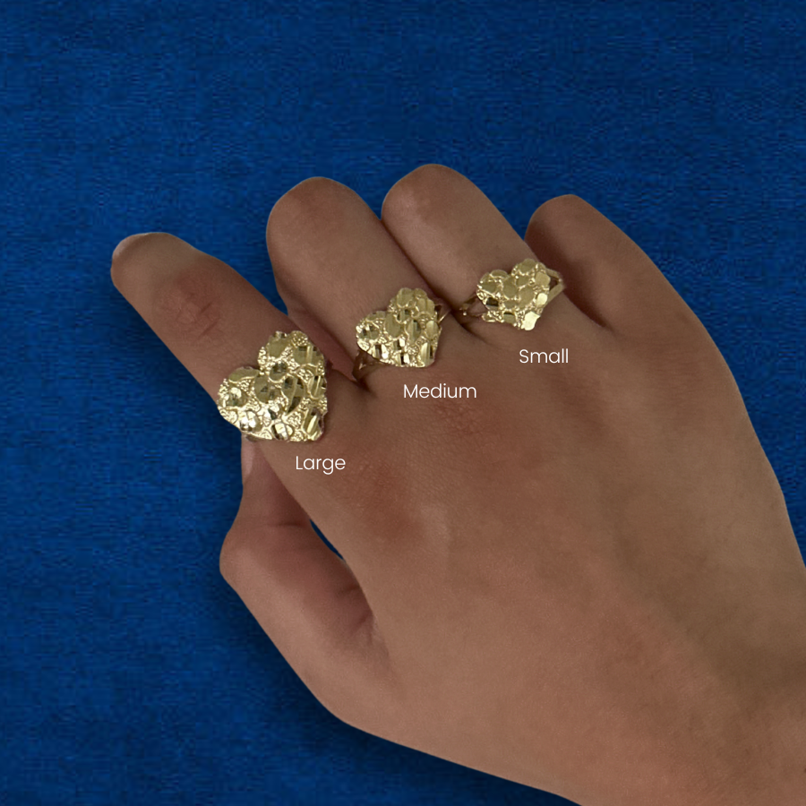 10K Heart Nugget Ring