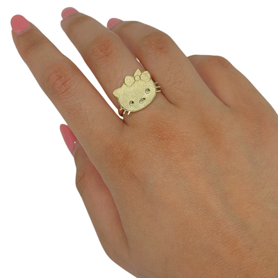 14K Gold Kitty Inspired Ring