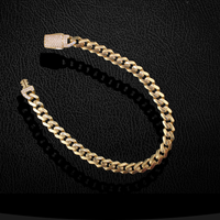 Pulsera cubana Royal de oro de 10K de 6mm auténtico