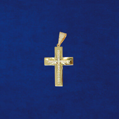 10K Mirror Cross Pendent