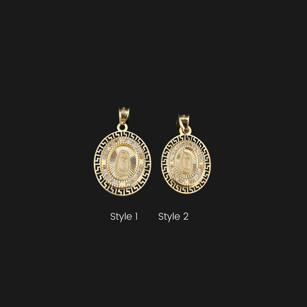 Colgante de la Virgen María de oro de 10K auténtico