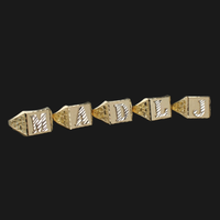 Anillos de oro auténtico de 10 quilates con inicial de pepita TODAS LAS LETRAS