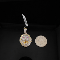 Real 10K Gold Diamond Lion Pendant