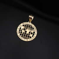 Real 10K Gold World Is Yours Pendant Small