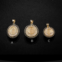 Real 10K Gold Virgin Mary Heart Pendant