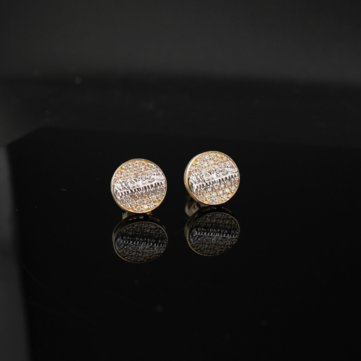 Real 10K Gold Diamond Last Supper Studs