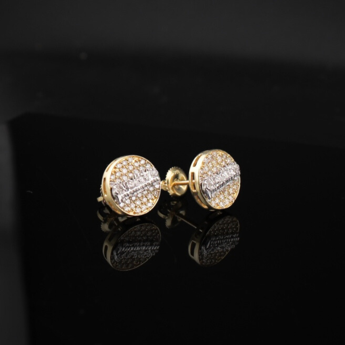 Real 10K Gold Diamond Last Supper Studs