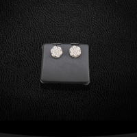 Pendientes de hombre de oro de 10K auténtico con diamantes de 2.59 CTW