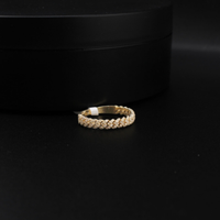 Real 10K Gold Diamond Cuban Ring Band