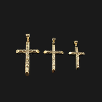 Real 10K Gold Cross Pendant Pipe Cross