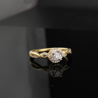 Anillo de oro de 10K genuino con diamantes de 0.25 CTW