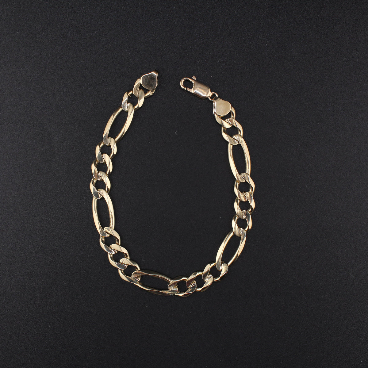 Pulsera de eslabones Figaro de oro de 10K real