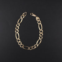 Pulsera de eslabones Figaro de oro de 10K real