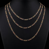 Real 14K Tri-Color Gold Figaro Chains