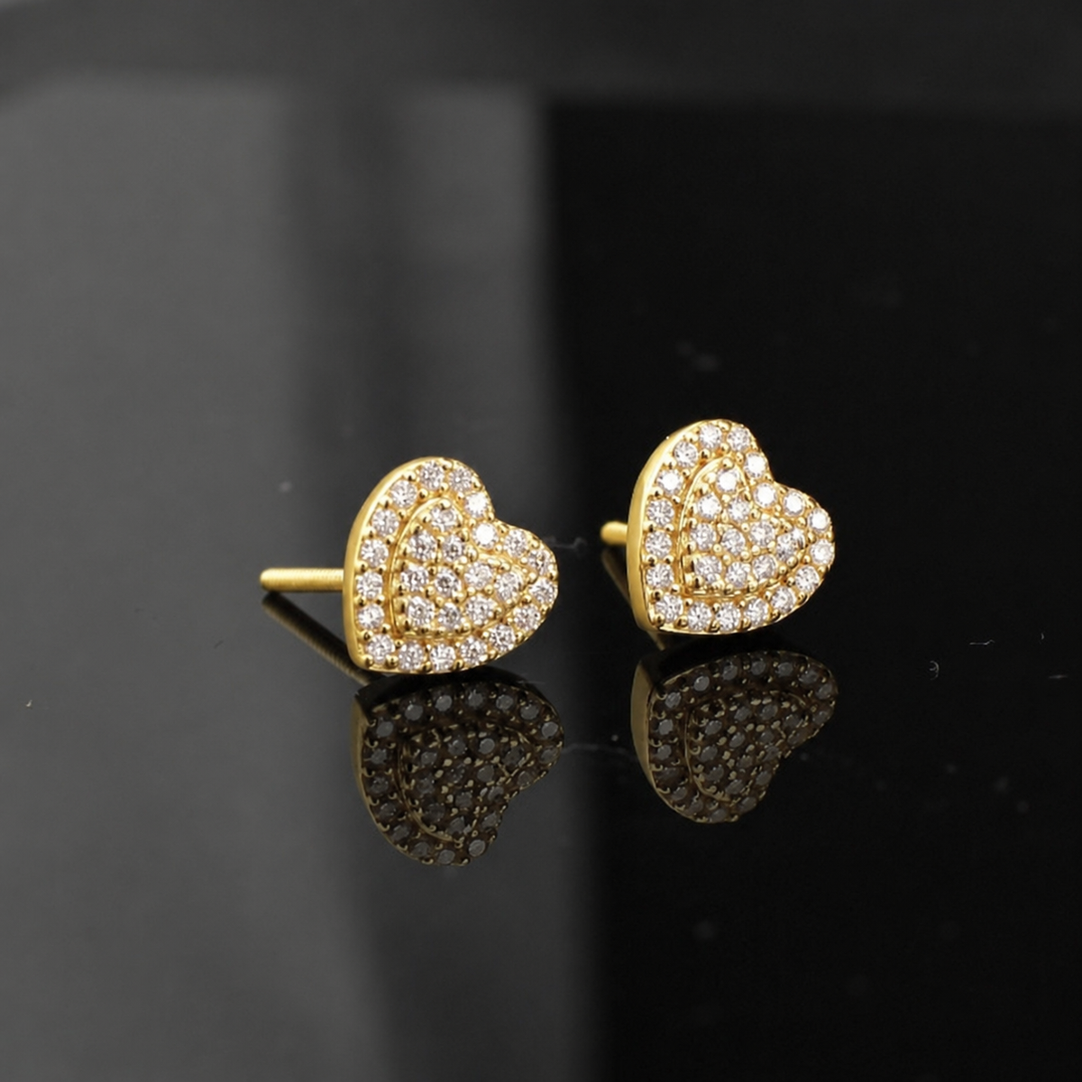 Silver Moissanite Heart Earrings