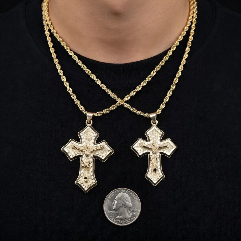 Real 10K Gold Cross Crucifix Pendant