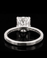 Anillo de oro de 14 quilates con diamantes de laboratorio talla cojín, 2.56 CTW
