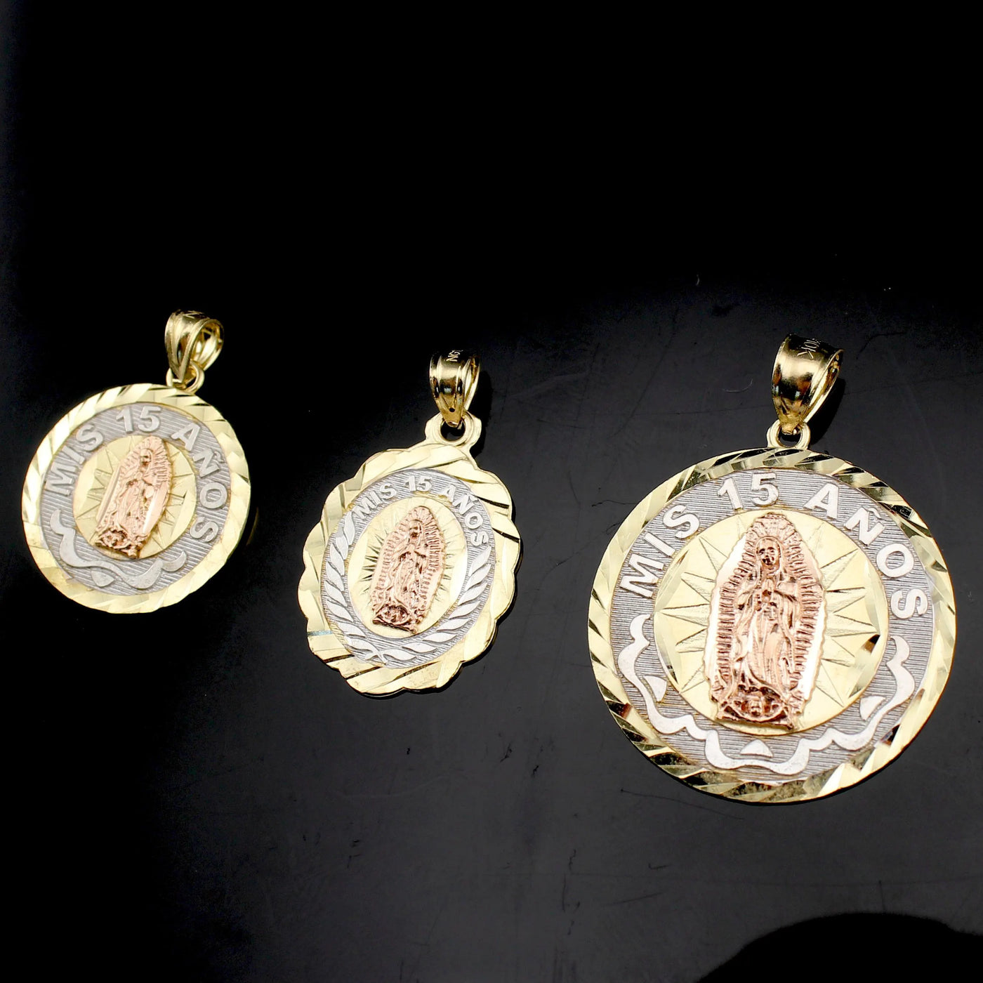 10K Real Gold Quinceañera Pendants