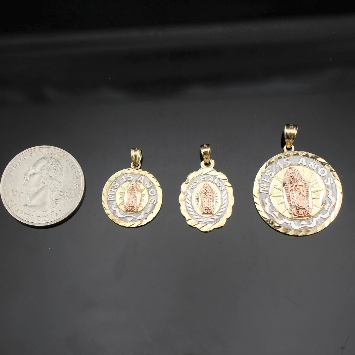 10K Real Gold Quinceañera Pendants