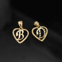 Real 10K Gold B D Initial Pendant