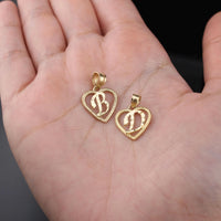 Real 10K Gold B D Initial Pendant