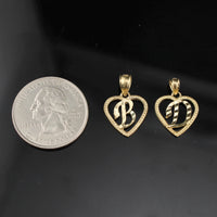 Real 10K Gold B D Initial Pendant