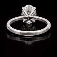 Anillo de oro auténtico de 14 quilates con diamante ovalado de laboratorio de 3,59 CTW