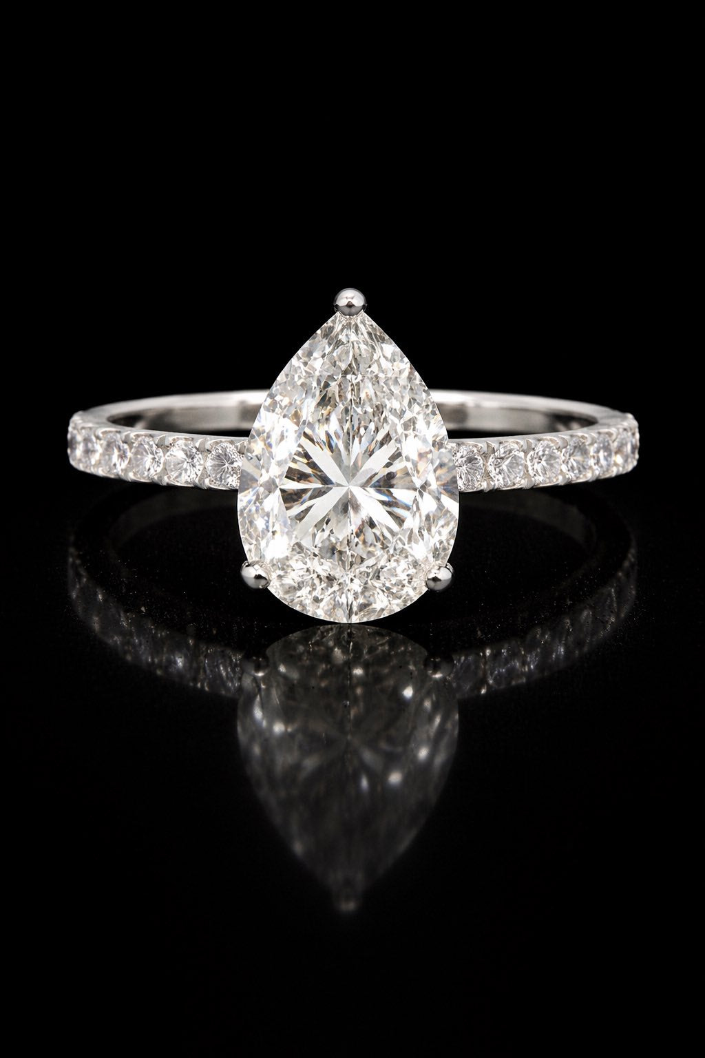 Real 14K Gold Lab Diamond Pear Diamond Ring 3.57 CTW
