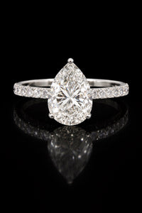 Real 14K Gold Lab Diamond Pear Diamond Ring 3.57 CTW
