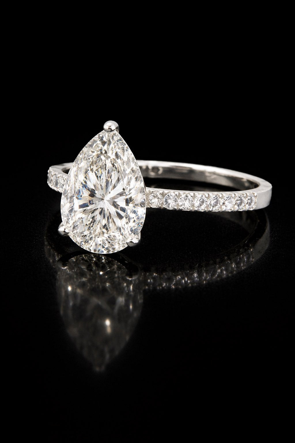 Real 14K Gold Lab Diamond Pear Diamond Ring 3.57 CTW