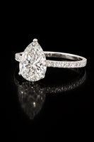 14K Lab Diamond Pear Diamond Ring 3.57 CTW 3