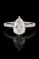 14K Lab Diamond Pear Diamond Ring 3.57 CTW 2