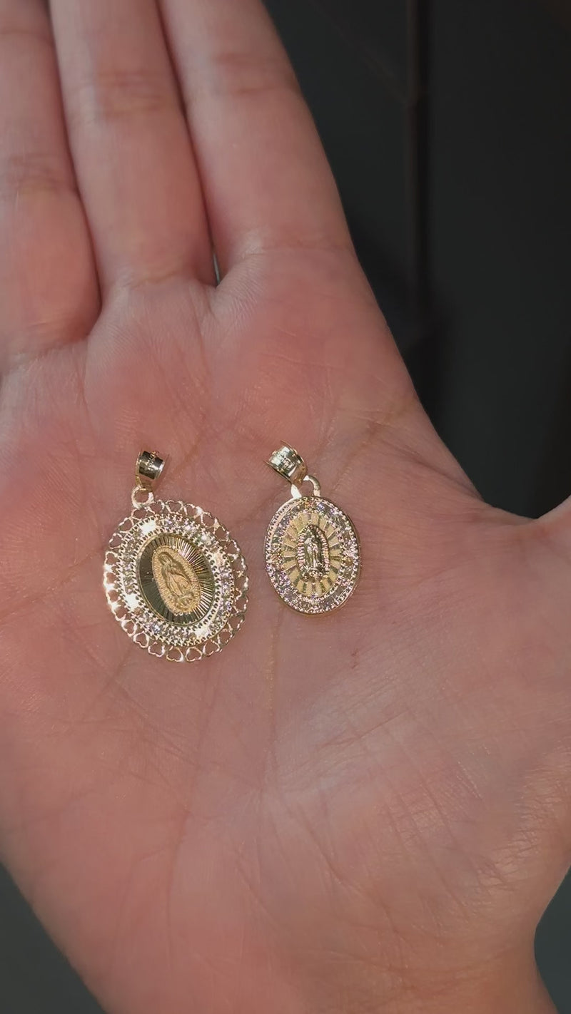 Real 10K Gold Virgin Mary Pendant