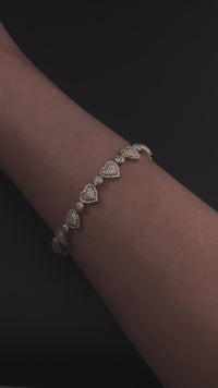 Pulsera de Corazón de Diamantes de Oro de 10K auténtico