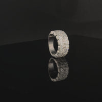 Anillo de hombre de oro de 10K auténtico con diamante
