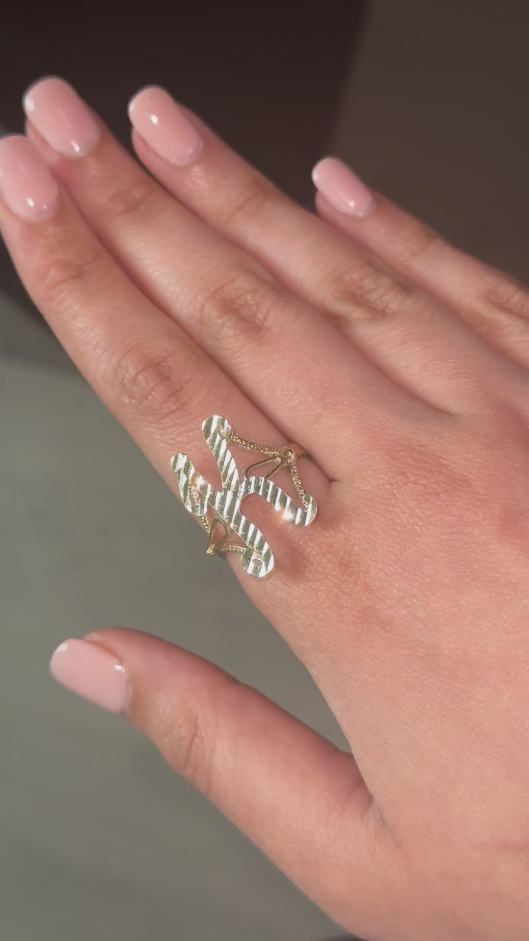 10K Gold Initial "K" Ring