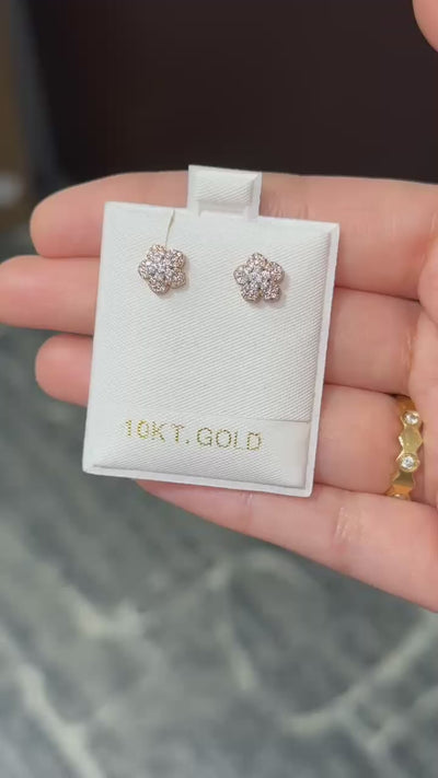 10K Diamond Rose Gold Earrings