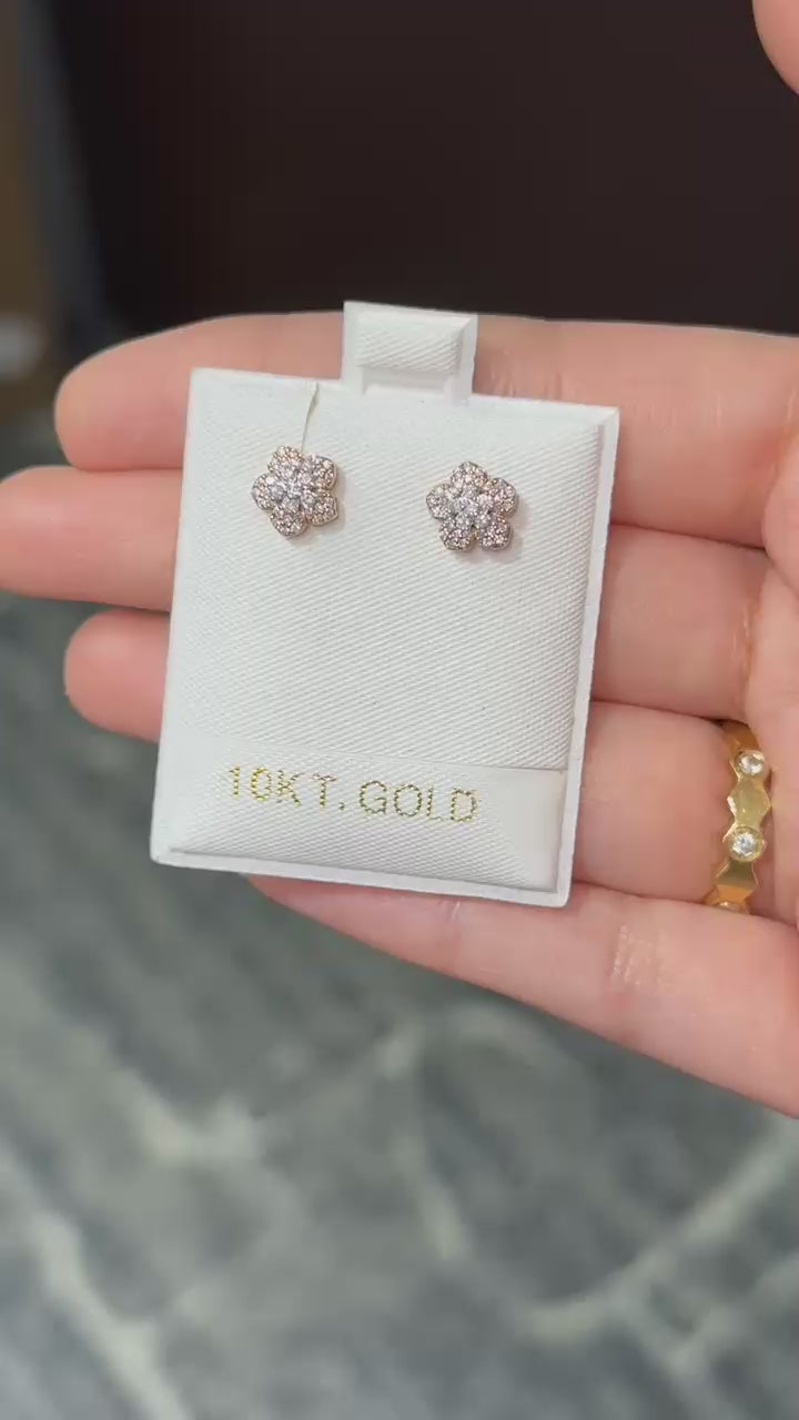 10K Diamond Rose Gold Earrings