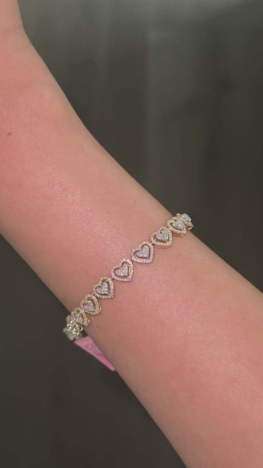 10K Diamond Heart Bracelet