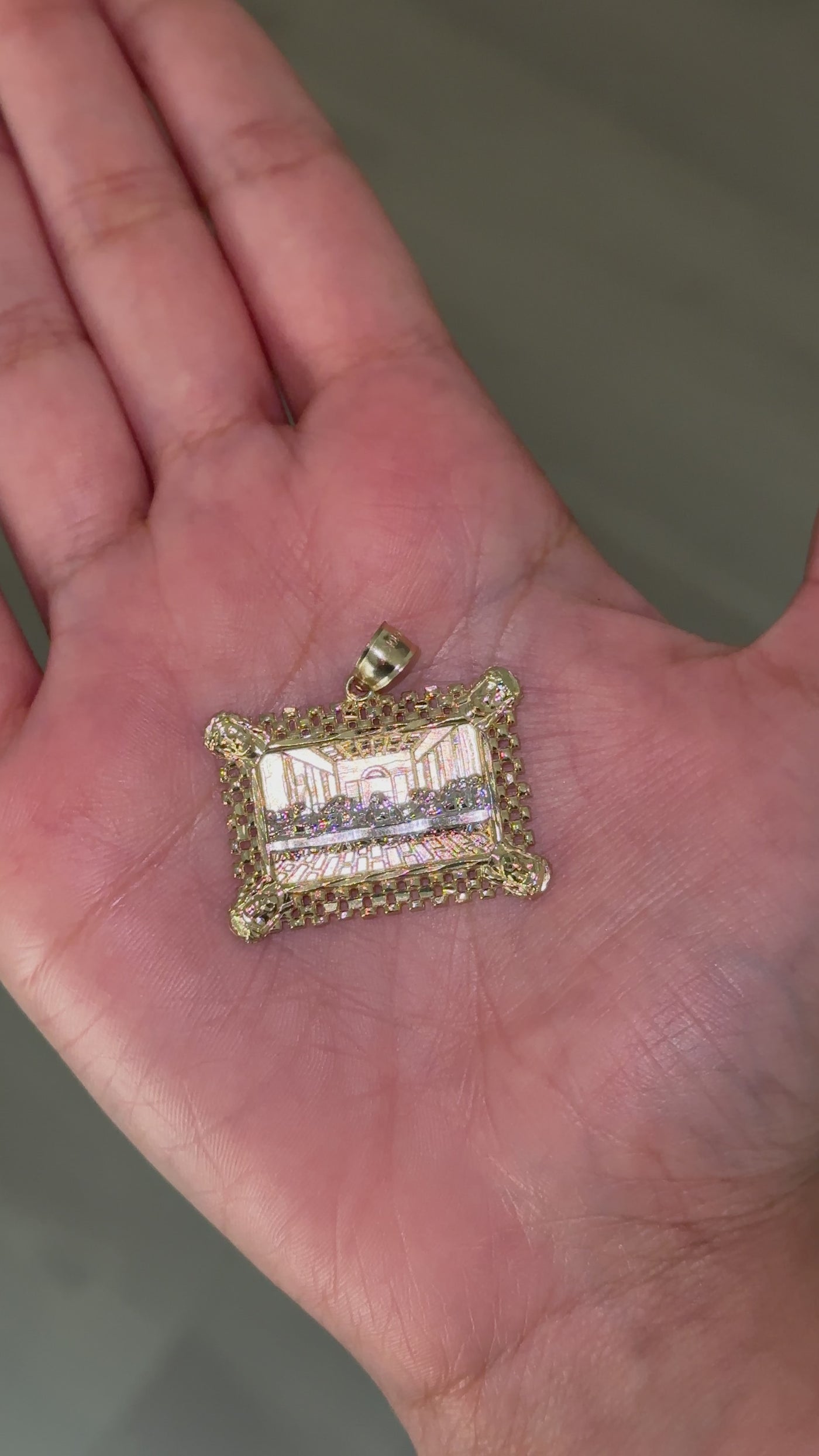 10K Real Gold Last Supper Pendant