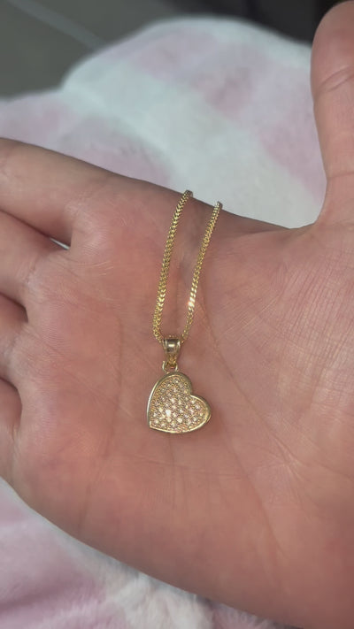10K Heart Necklace 18 in
