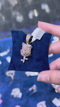 10K Diamond Rose Pendant 0.70 CTW