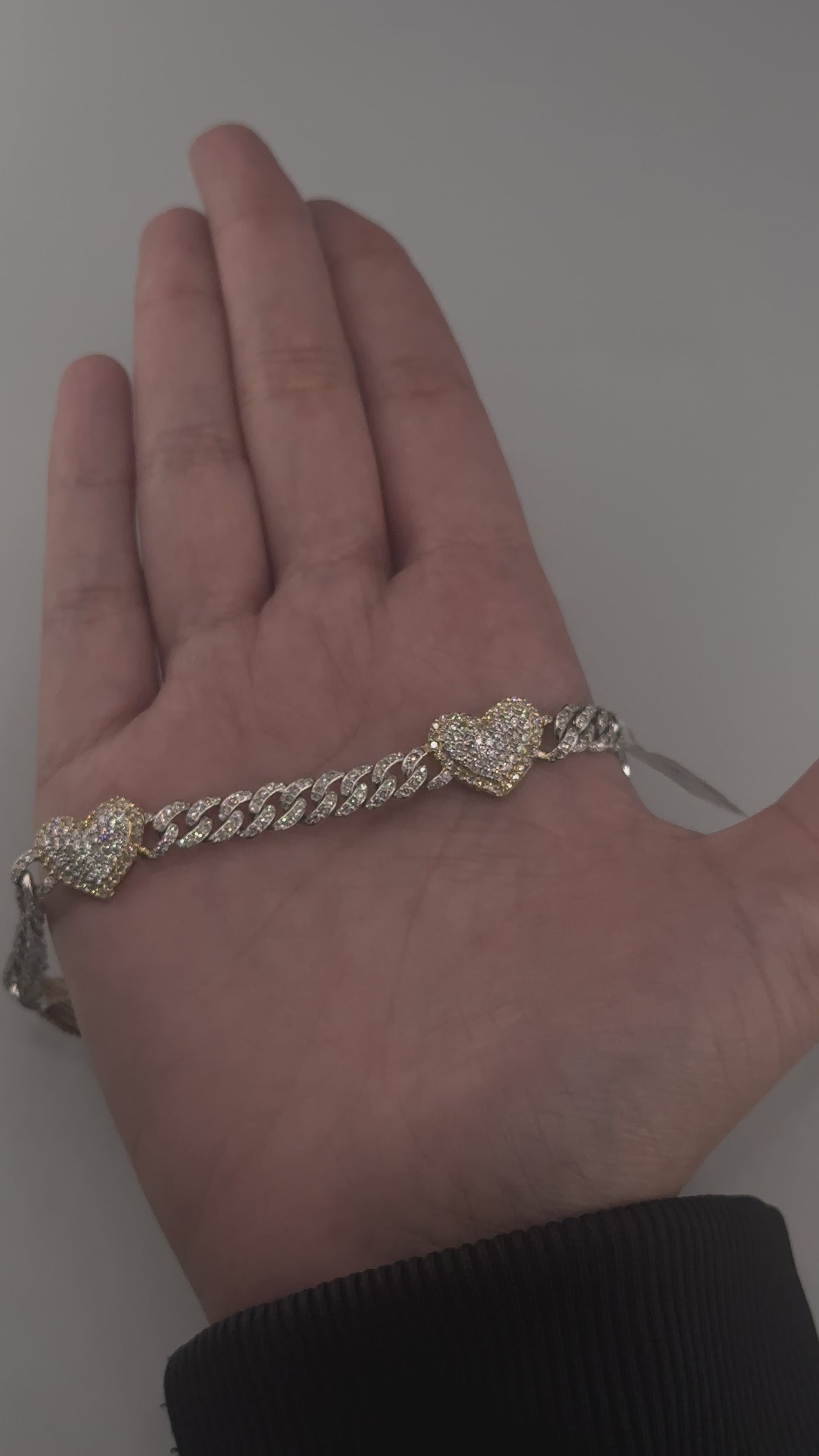 10K Diamond Heart Two Tone Bracelet