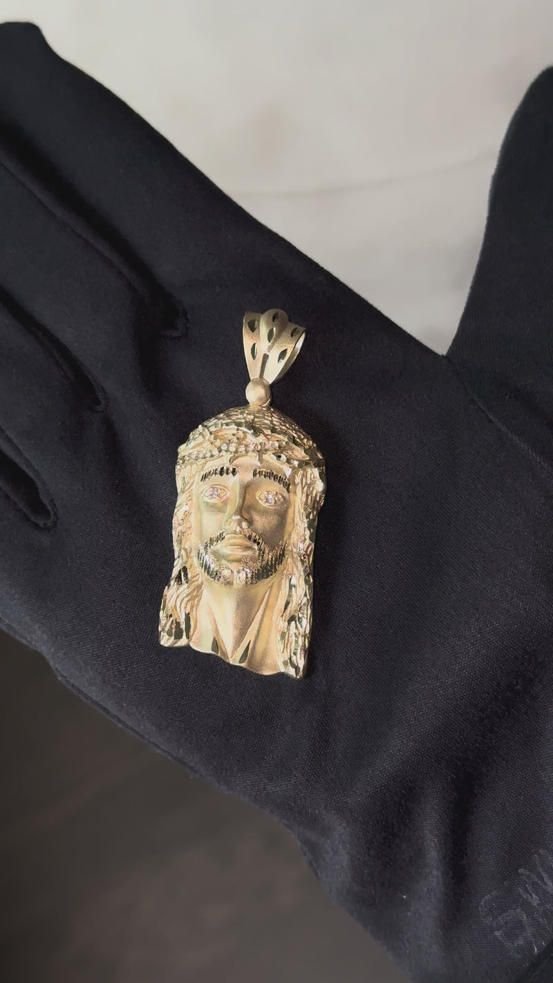 Real 10K Gold Jesus Face Pendant