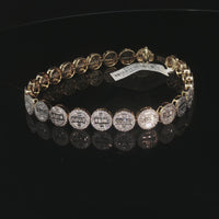 Real 10K Gold Round Diamond Bracelet