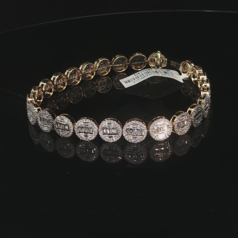 Real 10K Gold Round Diamond Bracelet