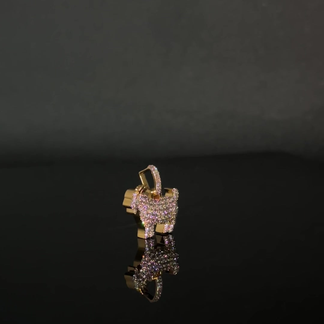 10K Goat Diamond Pendant
