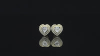 Real 10K Yellow Gold Diamond Heart Studs 0.28 CTW