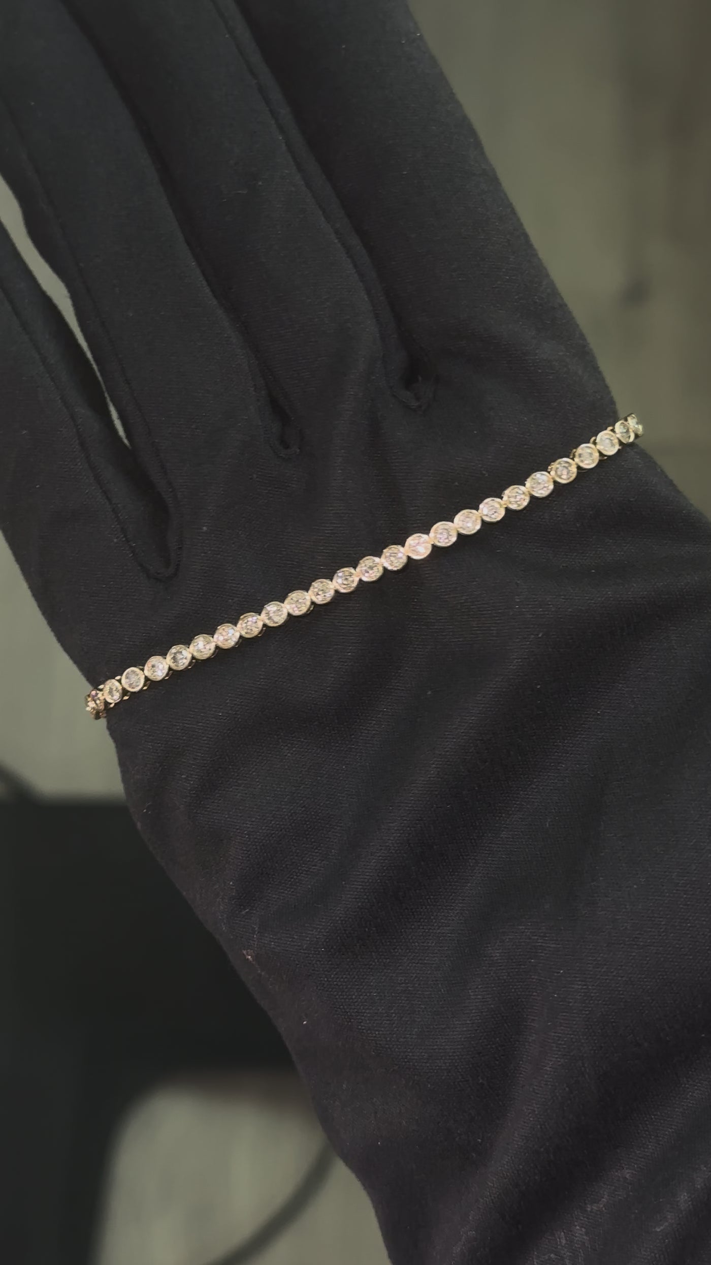 14K Gold Bezeled Tennis Bracelet